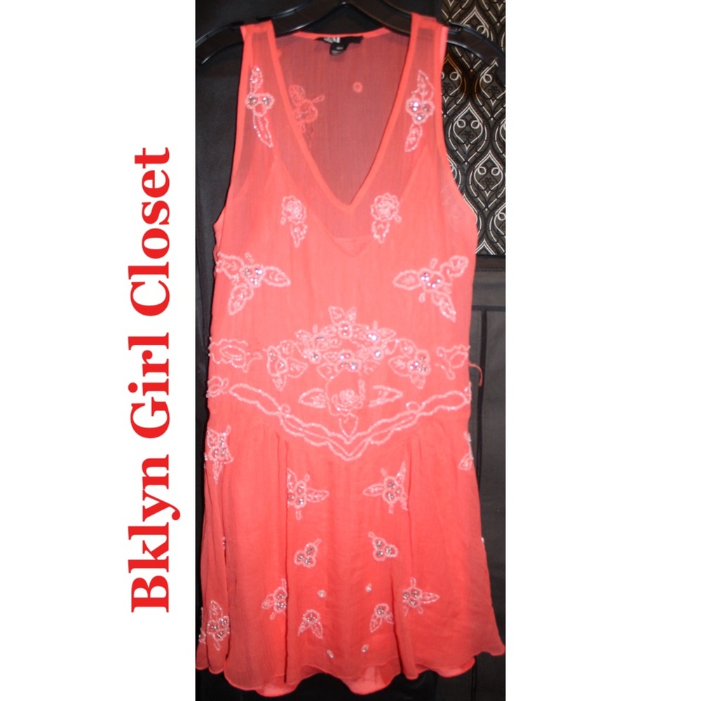 Coral Beaded Dress